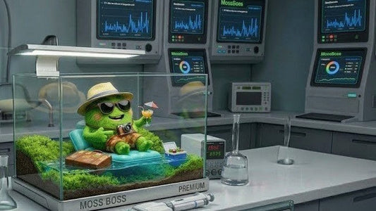 Sphaggi futuristic moss mascot - MossBoss terrarium upgrade