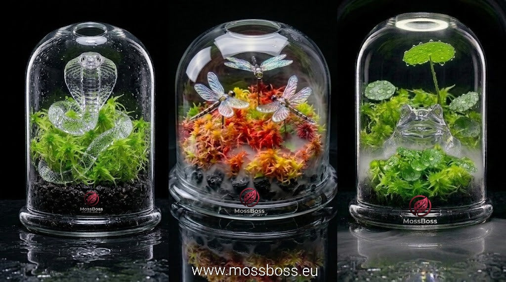 Moss Terrarium Mossarium setup step by step growing Fresh natural Live Sphagnum Peat bog Moss Red,Green, Clean and Pest Free Sustainable Micropropagated bio substrate Terrarium MossBoss.