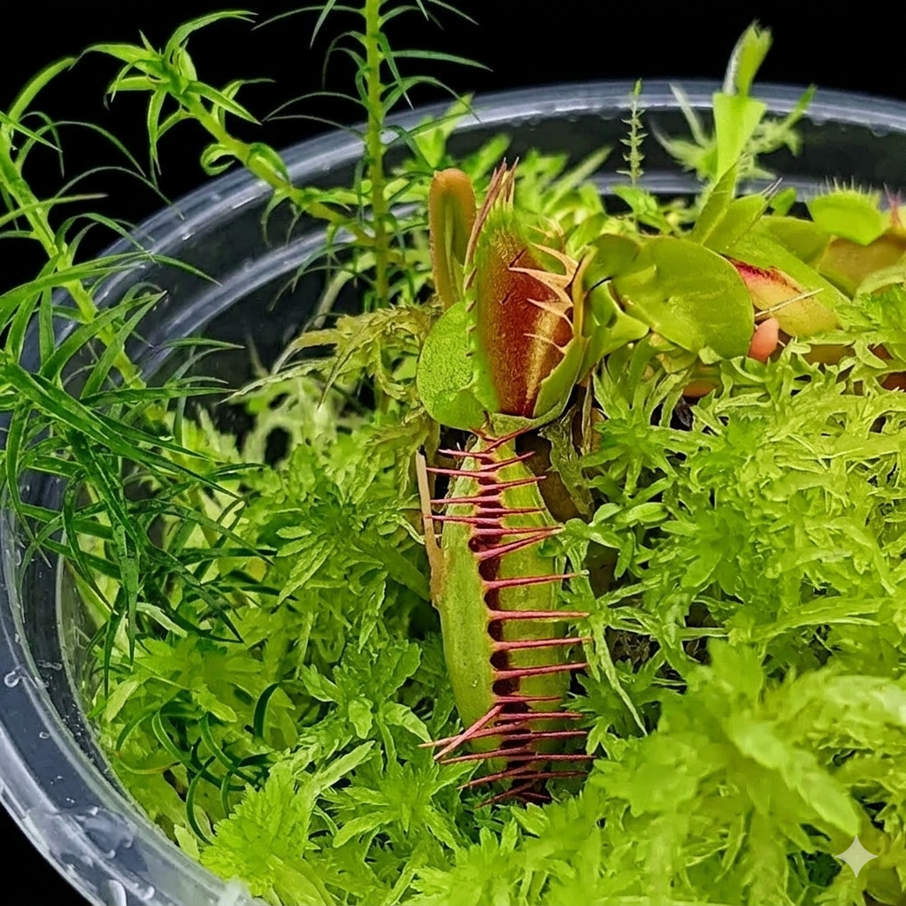 Live green Sphagnum Moss nano Bogarium carnivorous plant Dionaea sustainable micropropagated MossBoss