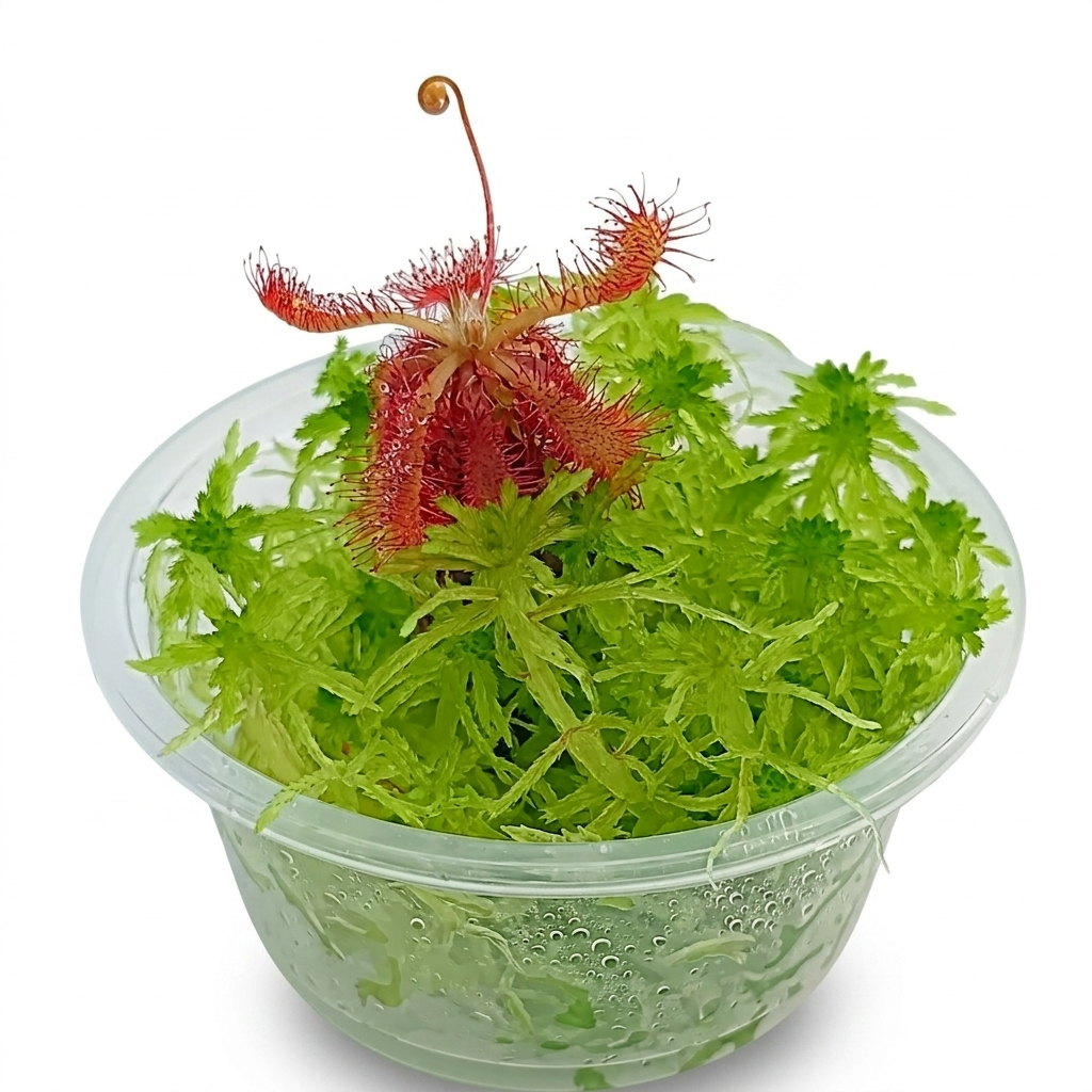 Carnivorous Plants drosera Spatulata-Ultramafica Live Green sphagnum Moss sustainable Micropropagated Bogarium Cápsules bog Terrarium Vivarium Mossarium 