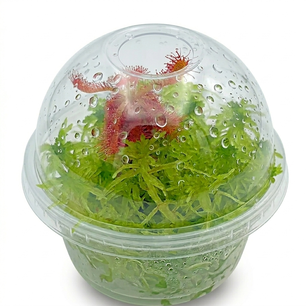 Carnivorous Plants drosera Spatulata-Ultramafica Live Green sphagnum Moss sustainable Micropropagated MossBoss bog Terrarium Vivarium Bogarium Cápsules
